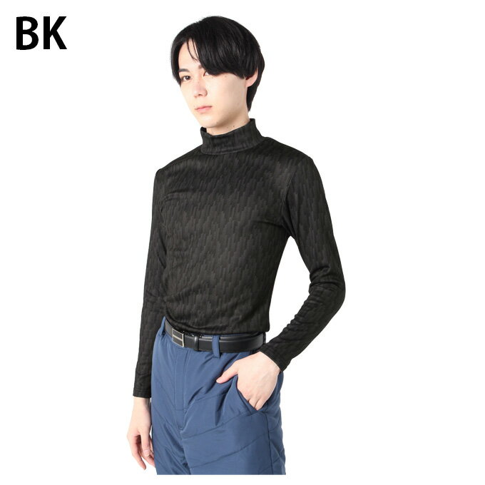 ツアーディビジョン Tourdivision ゴルフ アンダーウェア 長袖 メンズ 柄裏シャギー長袖ハイネックシャツ TD220210L04