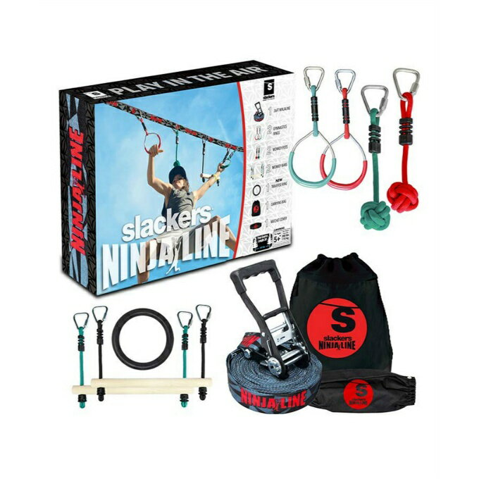 スラッカーズ おもちゃ ニンジャライン スラックライン NINJALINE 36' Intro Kit with 7 Hanging Obstacles SLA.788M Slackers