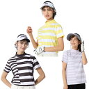 【エントリーでポイント最大15倍！】マリクレール marie claire ゴルフウェア 半袖シャツ レディース パネルボーダーモックネック半袖シャツ 713-616
