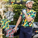 アーノルドパーマー ゴルフウェア ポロシャツ 半袖 メンズ カラフルロゴタイポ総柄半袖ポロ arnold palmer AP220101M07