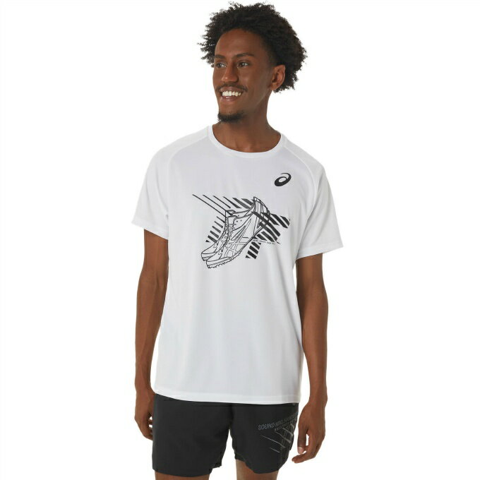 アシックス 陸上 ウェア 半袖Tシャツ メンズ プリント半袖シャツ 2091A625-100 asics