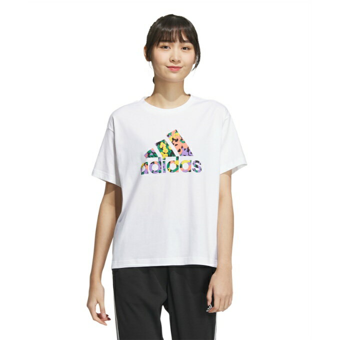 【まとめ買いで最大ポイント10倍2024年6/4 20：00〜6/11 1：59】アディダス Tシャツ 半袖 レディース BOS フラワーグラフィック IK9310 IDF63 adidas