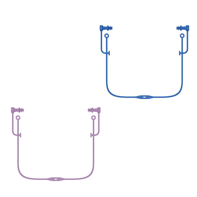 スイミング用の耳せん 肌に優しいシリコーンゴム製の大人用耳せんです。コード付きタイプで紛失防止になります。 コード部分もシリコーン製で、好みに応じてハサミなどでカットすることで3通りの装着方法を選べます。 *中性洗剤で洗えるので繰り返し使用できます。 ■カラー：BL ( ブルー ) 、LAV ( ラベンダー ) ■素材：シリコーン ■原産国：中国 ■対象年齢：大人用 検索ワード：プール 水泳