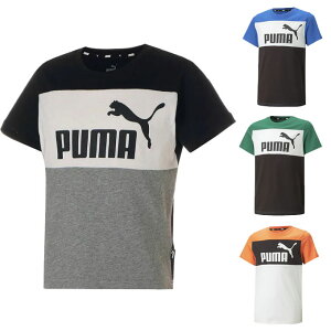 プーマ Tシャツ 半袖 ジュニア キッズ ボーイズ ESS+ カラーブロック 半袖 Tシャツ 672621 PUMA