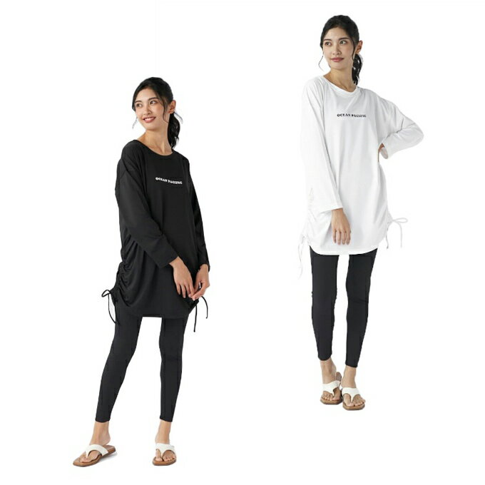 オーシャンパシフィック Ocean Pacific 水着 タンキニ レディース Tシャツ&レギンス付き水着3点セット 523810のサムネイル