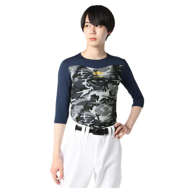 【全品対象最大10%OFF!11/20 20:00〜11/27 1:59】アクティブーム ActiveM 野球 アンダーシャツ 七分袖 メンズ カモ柄七分袖イン...