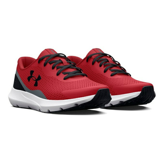 アンダーアーマー スニーカー キッズ ジュニア ベルクロ UA BGS Surge 3 レッド 3024989-601 マジックテープ 19.0〜22.0cm UNDER ARMOUR 小学生