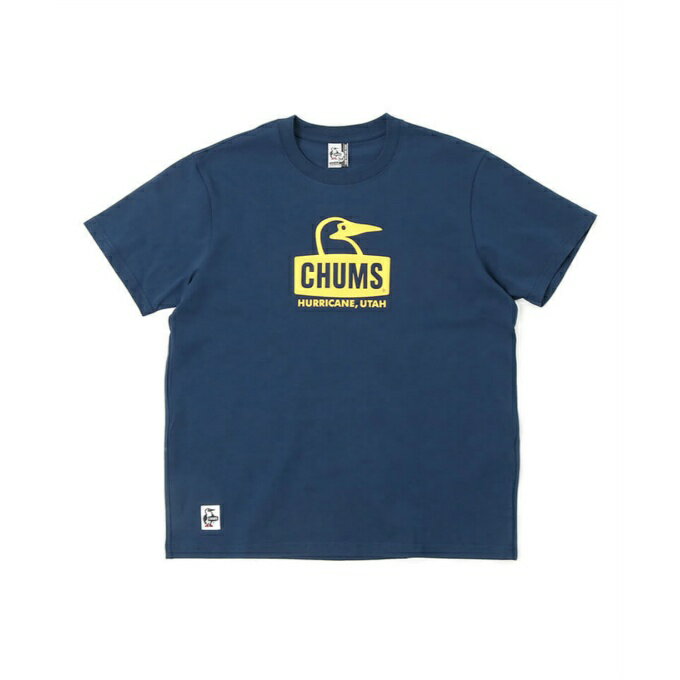 【まとめ買いで最大ポイント10倍2024年6/4 20：00〜6/11 1：59】チャムス CHUMS Tシャツ 半袖 メンズ ブービーフェイスTシャツ CH01-2278 Navy/Yellow