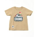 チャムス ペアTシャツ チャムス CHUMS Tシャツ 半袖 ジュニア キッズリバーガイドブービーTシャツ Kid's River Guide Booby T-Shirt CH21-1259 Beige