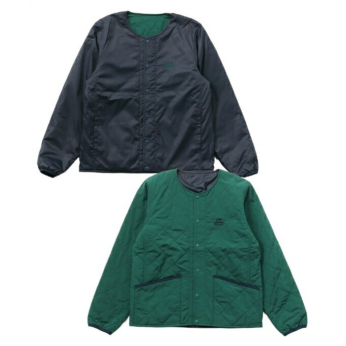 チャムス CHUMS 中綿ジャケット レディース カポックキルティングリバーシブルジャケット Kapok Quilting Reversible Jacket CH14-1353 Dark Green