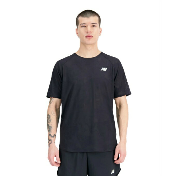 ニューバランス ランニングウェア Tシャツ 半袖 メンズ Q Speed ジャカードショートスリーブTシャツ MT33281 BK new balance
