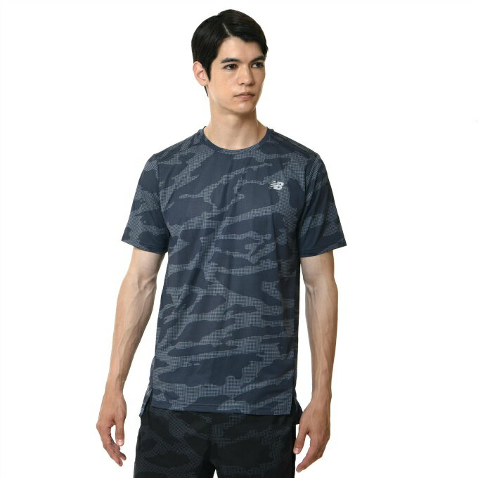 ニューバランス ランニングウェア Tシャツ 半袖 メンズ Accelerate プリンテッド ショートスリーブTシャツ MT23223 GR new balance