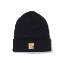 ニューエラ NEW ERA ゴルフ ニット帽 メンズ ベーシック カフニット Square New Era スクエアニューエラ ブラック × メタリックゴールド 13751314