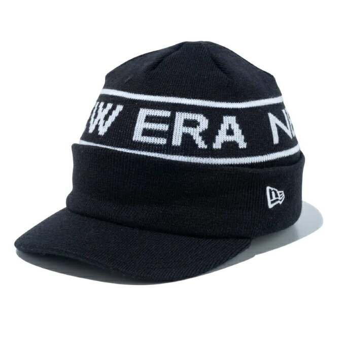 ニューエラ ニット帽 メンズ ニューエラ NEW ERA ゴルフ ニット帽 メンズ バイザーニット Visor Knit ブラック × ホワイト 13762898