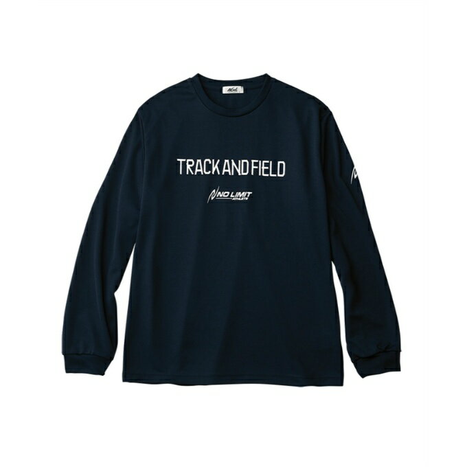 ラインテープモチーフのTrack＆Fieldの吸汗速乾Tシャツ＜br＞ ■カラー：NV(ネイビー)＜br＞ ■サイズ(実寸サイズ)： S(身幅/47cm、着丈/65cm、肩幅/46cm、袖丈/59cm) M(身幅/50cm、着丈/68cm、肩幅/48cm、袖丈/60cm) L(身幅/53cm、着丈/71cm、肩幅/50cm、袖丈/61cm) O(身幅/56cm、着丈/74cm、肩幅/52cm、袖丈/63cm) ※製品によって仕上りサイズに多少の誤差がありますのでご了承下さい ■素材：マイクロアルファ(ポリエステル100%)＜br＞ ■原産国：ベトナム＜br＞ ■特長：吸汗、速乾＜br＞ 検索ワード： 陸上ウェア 長袖Tシャツ ロングTシャツ ロングスリーブ 長そで 機能Tシャツ スポーツウェア 陸上ウェア ウエア スポーツウェア