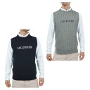 【最大10％OFFクーポン！3/21 20:00〜3/27 1:59】トミーヒルフィガーゴルフ TOMMY HILFIGER GOLF ゴルフウェア ニットベスト メンズ ケーブル クルーネック ニットベスト THMA354