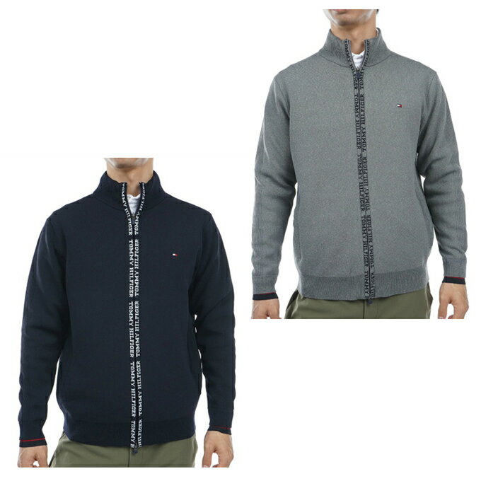 【期間限定1000円クーポン発行中 10/14 20:00 〜10/20 23:59 】トミーヒルフィガーゴルフ TOMMY HILFIGER GOLF ゴルフウェア セーター メンズ ロゴジャガード フルジップセーター THMA365