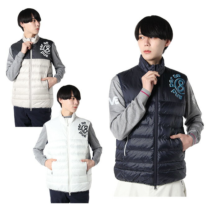 アンパスィ and per se ゴルフウェア アウターベスト メンズ エナジーコクーン中綿ベスト AMF1013G2