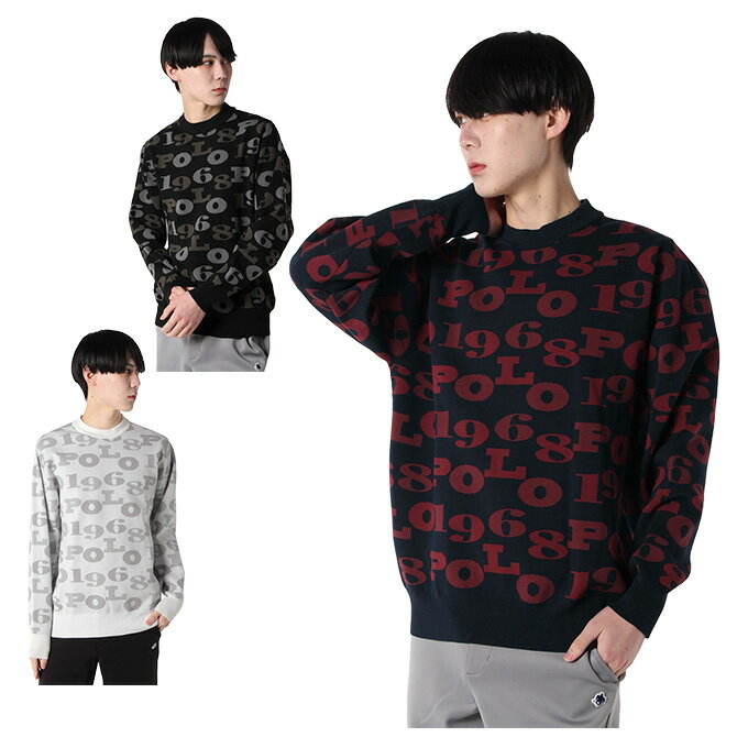 ポロ・ビーシーエス POLO BCS ゴルフウェア セーター メンズ ロゴジャガードクルーニット X736AP