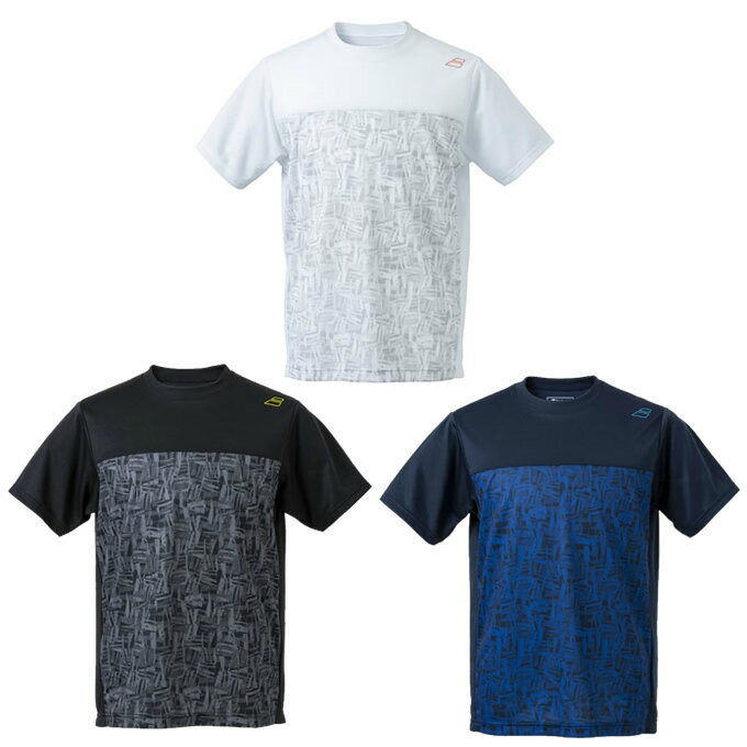 バボラ Babolat テニスウェア バドミントンウェア ゲームシャツ メンズ PURE SHORT SLEEVE SHIRT BUP4504