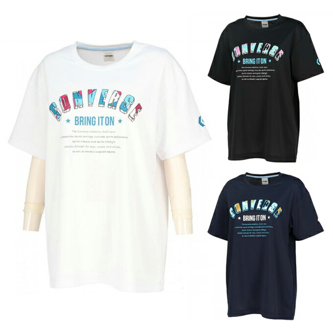 コンバース CONVERSE バスケットボールウェア 半袖シャツ レディース ガールズプリントTシャツ CB341351