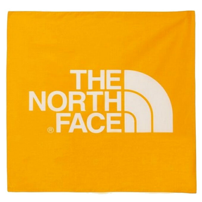 THE NORTH FACEのロゴを大きくプリントしたバンダナです。サイズは、スタンダードな53cm正方形。汗対策や応急処置用の布としてなど、1枚持っていると何かと便利に活用でき、贈り物としてもおすすめです。パッケージは、マスクケースとして再利用できる抗菌パッケージを採用しています。 ■カラー：SG( サミットゴールド ) ■サイズ：W53×L53cm ※製品によって仕上りサイズに多少の誤差がありますのでご了承下さいませ。 ■素材：綿100％ ■原産国：日本 検索ワード：ハンカチ タオル