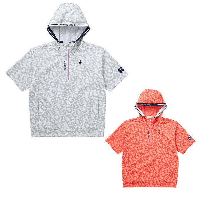 ルコックスポルティフ le coq sportif ゴルフウェア 半袖シャツ レディース ストレッチフォーサー ジャガードパーカー QGWXJL50