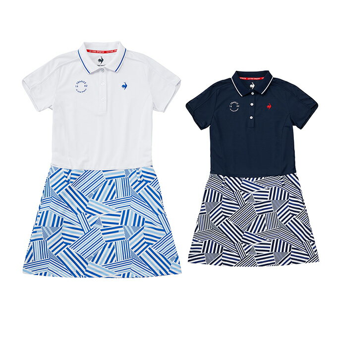 ルコックスポルティフ le coq sportif ゴルフウェア ワンピース レディース フレンチボーダー切り替えワンピース QGWXJJ00 その1