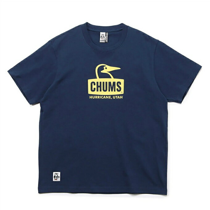 チャムス Tシャツ 半袖 レディース ブービーフェイスTシャツ CH11-2278 Navy/Yellow CHUMS