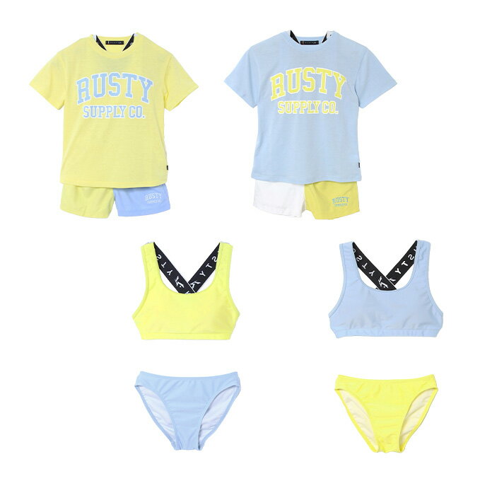 ■カラー：BLU、YEL ■サイズ：130cm、140cm、150cm、160cm ■素材： Tシャツ/ポリエステル65%、綿35% 水着/ポリエステル85%、ポリウレタン15% ジャガードゴム/ポリエステル92%、ポリウレタン8% ショー...