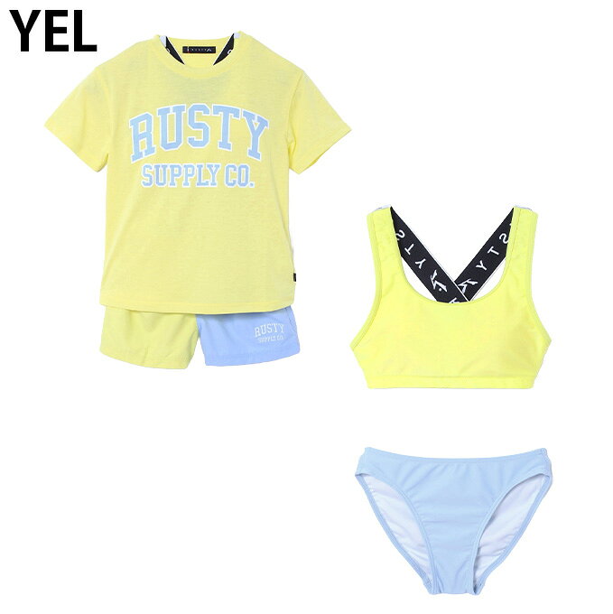 ラスティ RUSTY 水着 セパレート 女の子 ジュニア 4テンセットミズギ 964801