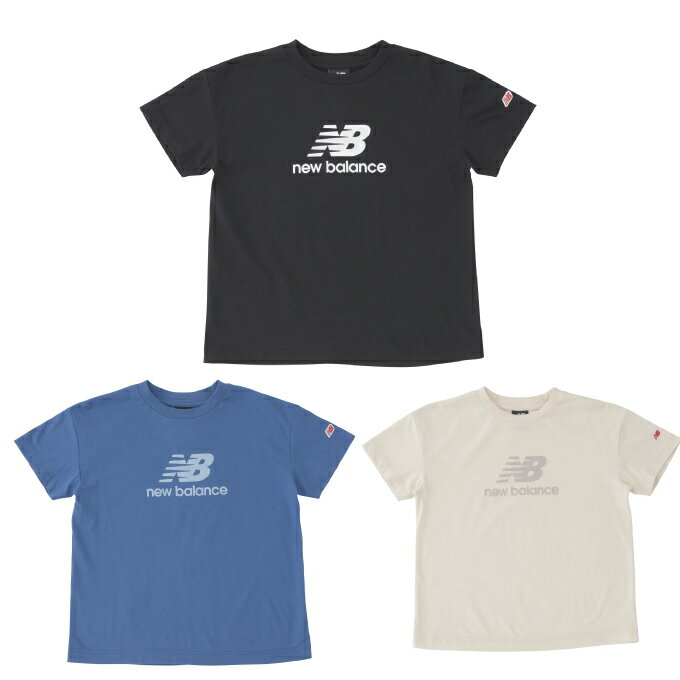 【まとめ買いで最大ポイント10倍2024年6/4 20：00〜6/11 1：59】ニューバランス Tシャツ 半袖 ジュニア 吸水速乾 Stacked logo ショートスリーブTシャツ ABT45065 new balance