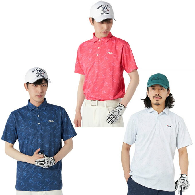 フィラ ゴルフ メンズ ゴルフウェア ポロシャツ 半袖シャツ シャツ 柄 おしゃれ 大きいサイズ FILA 743616 【ご自宅配送限定】‥