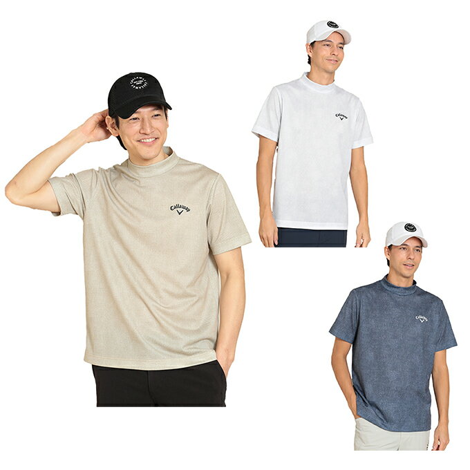 キャロウェイ ゴルフウェア 半袖シャツ メンズ かざあなシャンブレー半袖モックシャツ C24134121 Callaway その1