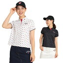 キャロウェイ ゴルフウェア ポロシャツ 半袖 レディース ラブキャロウェイハート飛び柄半袖ポロ C24134222 Callaway その1