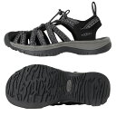 【最大10%OFFクーポン!7/4 20:00〜7/11 1:59】キーン KEEN サンダル レディース ウイスパー 1028815 BK/ST 正規品 カジ...