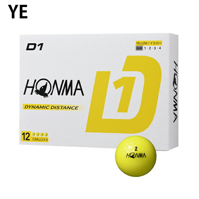 本間ゴルフ D1 ゴルフボール 2024 1ダース 12個入 D1 ホンマゴルフ HONMA 正規品 ...