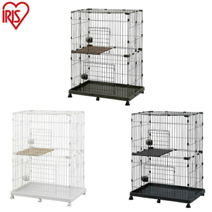 猫 ケージ キャットケージ ねこ ペット 2段 キャスター付 移動楽 ワンタッチ シンプル おしゃれ PEC-902V アイリスオーヤマ IRIS OHYAMA...
