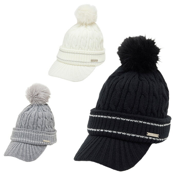 キャロウェイ ゴルフ ニット帽 レディース ファー梵天付きブリムニットキャップ C24291221 Callaway