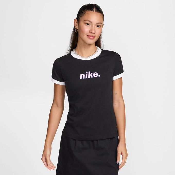 ナイキ Tシャツ 半袖 レディース L NSW OPP1 リンガー 半袖T HJ6872-010 NIKE