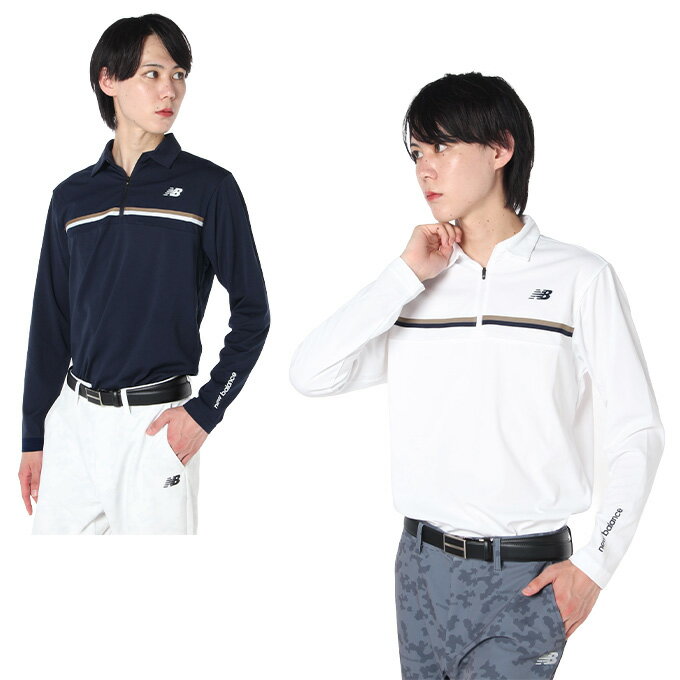 ニューバランス ゴルフウェア 長袖シャツ メンズ ストレッチ UV 長袖 ハーフジップ カラーシャツ 012-4269005 new balance