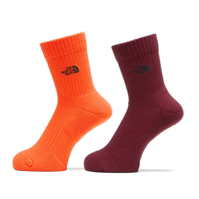 ザ・ノース・フェイス ソックス メンズ レディース TNF ロゴ 2P クルー NN82310 OR ノースフェイス THE NORTH FACE