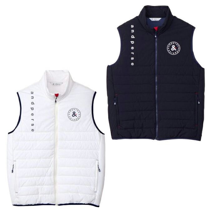 アンパスィ and per se ゴルフウェア アウターベスト メンズ エアロカプセル中綿スタンドカラーベスト AMF1014G2