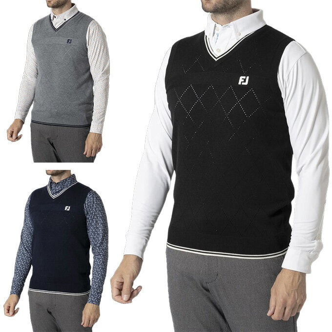 フットジョイ FootJoy ゴルフウェア ベスト メンズ MEN'S ダイヤ柄 セーターベスト FJ-F24-M10 その1