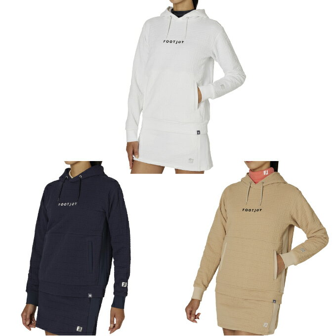 フットジョイ FootJoy ゴルフウェア スウェット レディース WOMEN'S FJ キルティング 長袖プルオーバーフーディー FJW-F24-M04 その1