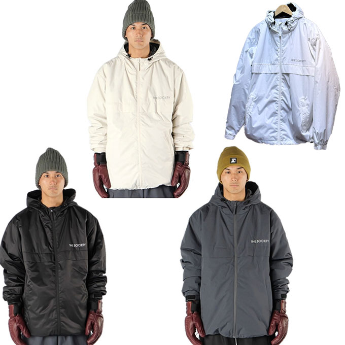 コスパ良くてカッコいい！ ベーシックな前開き中綿入りフルジップジャケット。 丈夫なリップストップ生地を使用。 ■カラー： BLK、DN、IV ■サイズ(cm)： M ( 着丈/74、肩幅/53、胸幅/63 ) L ( 着丈/76、肩幅/55、胸幅/65 ) XL ( 着丈/78、肩幅/57、胸幅/67 ) XXL ( 着丈/80、肩幅/59、胸幅/69 ) ※サイズは若干の誤差がある場合がございます。 ■特徴： ・2Layer ・耐水圧10,000mm ・透湿性 5000g/平方メートル/24H ・前身頃にファスナー付ポケット ・中綿入り ・両脇裾にドローコード　 ■素材：ポリエステル 検索ワード：スノボ スノボー