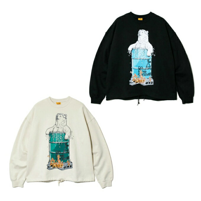 楽天ヒマラヤ楽天市場店【全品最大10％OFF！6/22 20:00〜6/27 1:59】ゴースローキャラバン Go Slow Caravan スウェット トレーナー メンズ レディース 空紡糸裏毛 ドラム缶風呂クマ ヘムスピンドルBOXクルー 332610