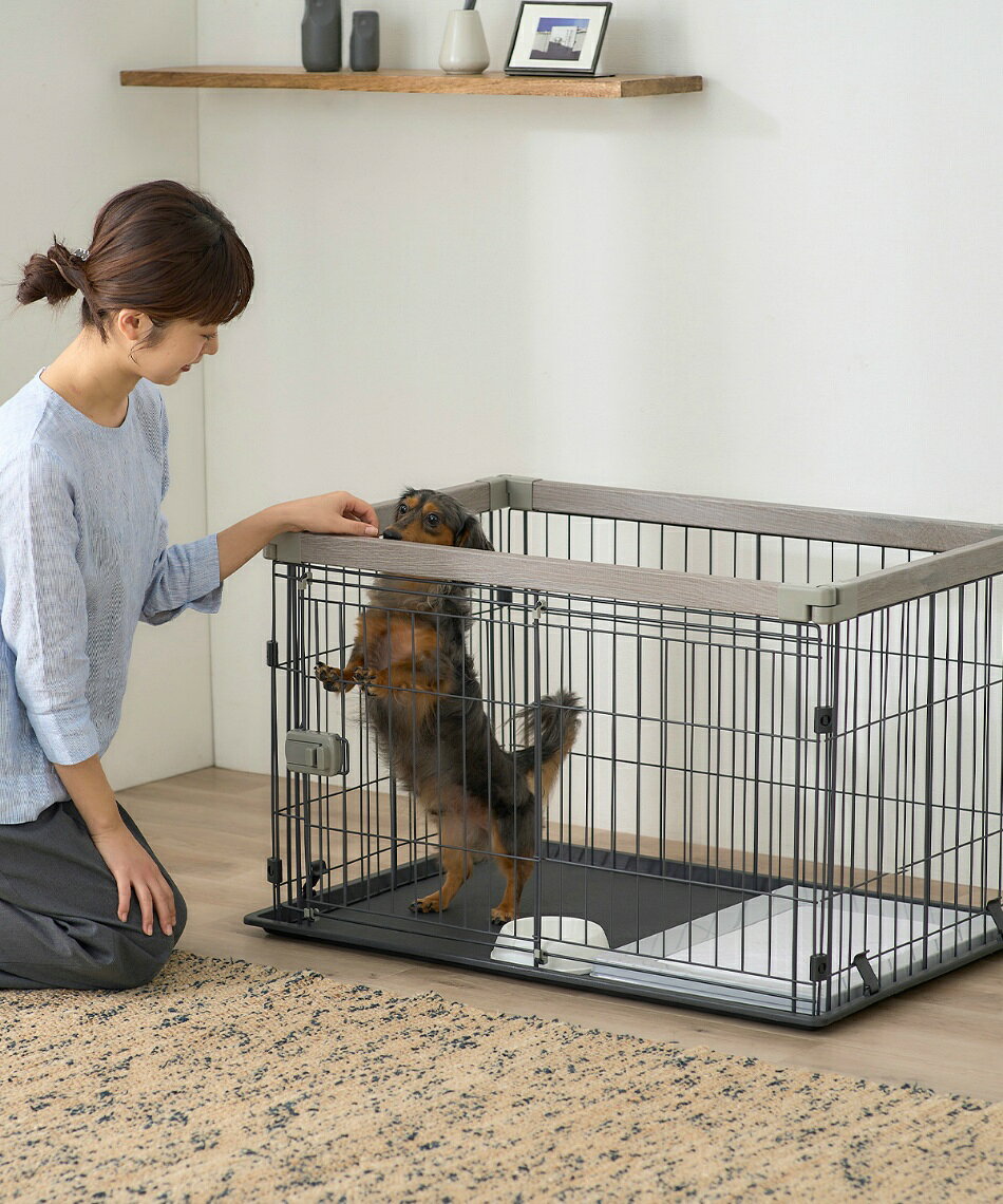 楽天市場】犬 ケージ（カラーグレー）（ケージ｜犬小屋・ケージ