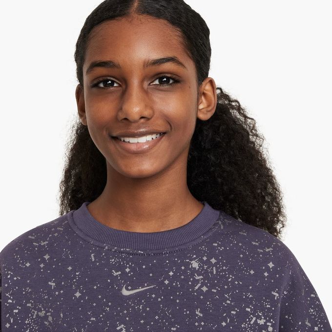 【全品対象最大3万ポイント還元＆10％OFF！ 3/4 20:00〜3/11 1:59】ナイキ スウェットパーカー ジュニア G NSW 裏起毛 箔プリント クルー HF4393-573 NIKE