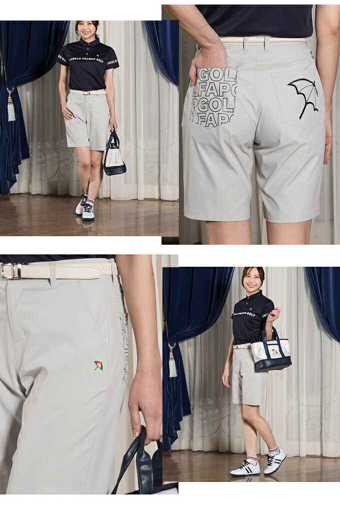 【全品対象最大300％ポイント還元＆10％OFF！ 3/4 20:00〜3/11 1:59】アーノルドパーマー arnold palmer ゴルフウェア ショートパンツ レディース ストレッチショートパンツ AP220307D05 3